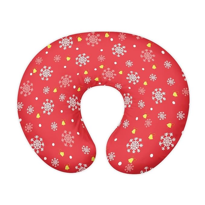 Christmas Snowflake Bottle & Breastfeeding Pillow Protection Cover Anti-Stains Comfortable Nursing Pillow Replacement Cover for Baby Boys Girls