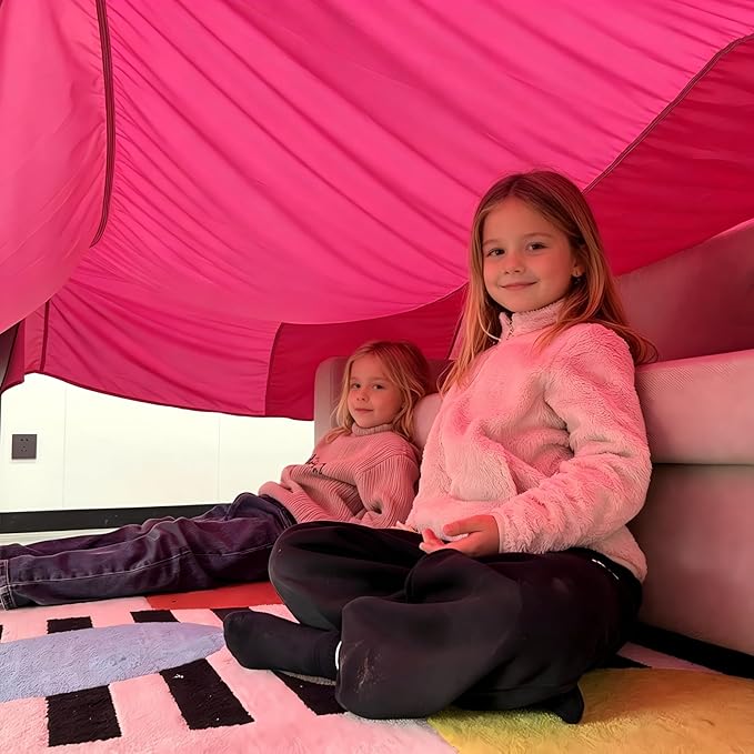 Magic Fort Building Kit for Kids - Large Lightweight Blanket Fort Making Kit Clips with CPC Certification - Portable Playhouse Play Tent Fort - Indoor/Outdoor Girls/Boys Toys Ages 4-5 6 7 8-12
