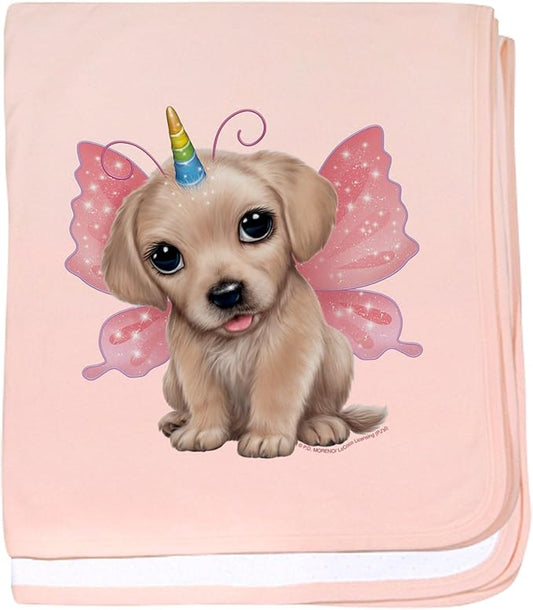 CafePress PD Moreno's Golden Retriever Unicorn Baby Blanket, Super Soft Newborn Swaddle