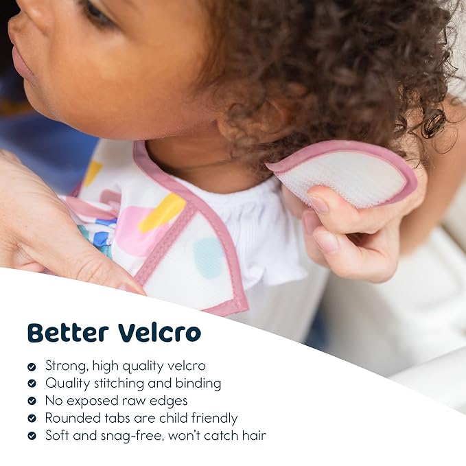 Tiny Twinkle Mess-Proof Baby Bibs for Eating | Waterproof, Wipeable Toddler Bibs with Catch-All Pocket | Feeding Bibs for Girls & Boys(3 Pack,Petite Safari)