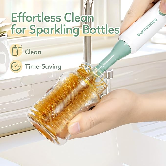 Electric Baby Bottle Brush Cleaner, 8-in-1 Travel Kit with Storage Box, Food-Grade Silicone, Waterproof, Long Battery Life, Portable Baby Bottle Cleaner Brush Set, Ideal Gift for Parents & Babies