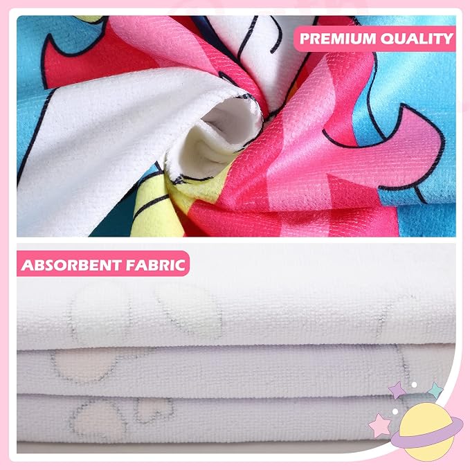 Chumia 3 Pack Kids Hooded Beach Poncho Towels Toddler Swim Pool Bath Towels with Hood Thicker Cotton Absorbent Cover up for Boys Girls Baby(47 x 24 Inch