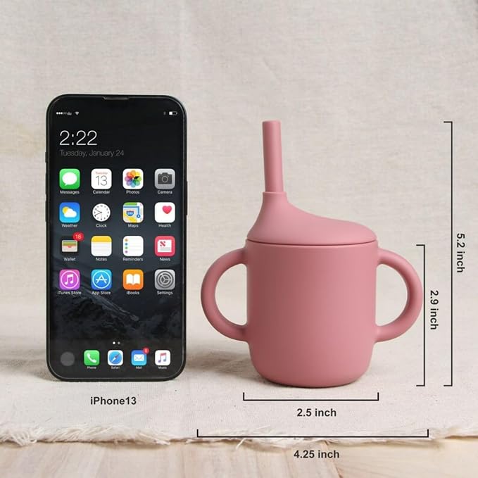 Customized Name Baby Silicone Straw Cup Food Grade Toddler Training Container Silicone Baby Cup With Straw And Lid 5 Styles To Mix And Match Best Gift For Newborns (B)