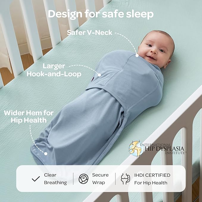 Momcozy Swaddles for Newborns, Quiet Fastener Swaddle Suitable for Infant 0-3 Months, New-Parent-Friendly Sleep Sack, Reduce Startle Reflex, Newborn Boys Girls Registry Essentials, 2-Pack, Serenity