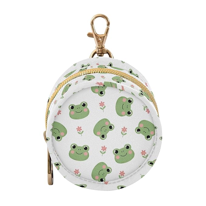 Cartoon Frog Flowers Print Pacifier Holder Case for Diaper Bag Portable Travel Pacifier Storage Case with Clip Newborn Baby Pouch for Outdoor Purse Baby Boys Girls