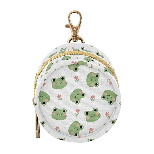 Cartoon Frog Flowers Print Pacifier Holder Case for Diaper Bag Portable Travel Pacifier Storage Case with Clip Newborn Baby Pouch for Outdoor Purse Baby Boys Girls