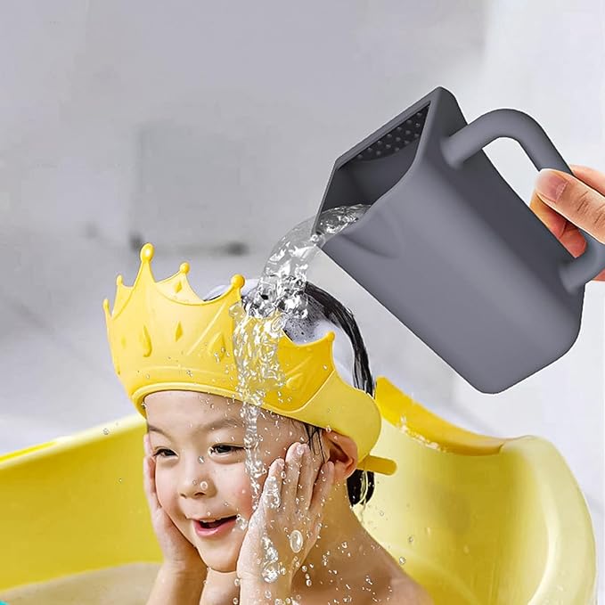 Silicone Infant Shampoo Cup with Contoured Edges Design Safe Water Flows Design Bath Accessories for Infants Silicone Shampoo Cup
