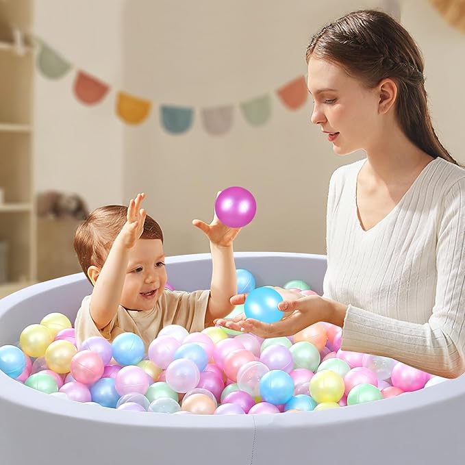 STARBOLO Ball Pit Balls for Toddlers Pack of 100 200 500 - BPA&Phthalate Free Non-Toxic Crush Proof Soft Plastic Balls for 1-5Years Old Toddlers Girl Kids Birthday Pool Playpen Tent Party