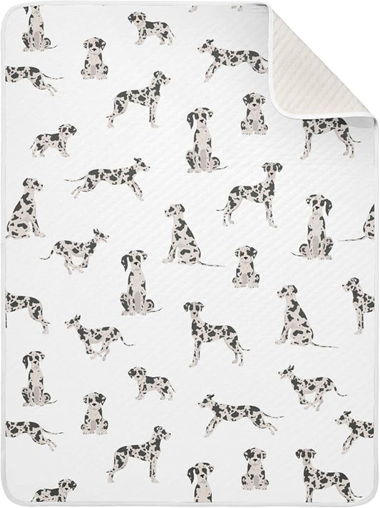 Ollabaky Great Dane Dog Baby Blanket for Boys Girls Cotton Throw Blanket Swaddle Blanket for Crib Stroller Nursery Receiving Blanket Infant Toddler Unisex 30"x40"