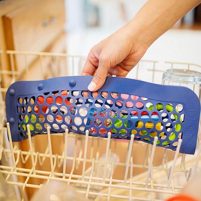 Dr. Brown's Universal Baby Bottle and Accessory Drying Rack with Dishwasher Basket and Dishwasher Bag, for Standard Parts