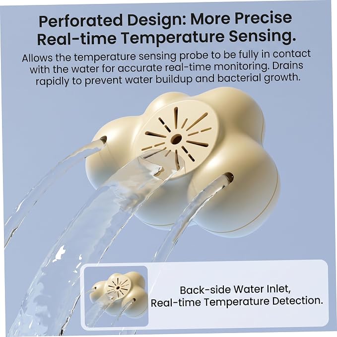 Bath Water Thermometer, Digital Baby Bath Thermometer, 3-Color Temperature Alert Floating Cloud Shape for Newborns, Blue