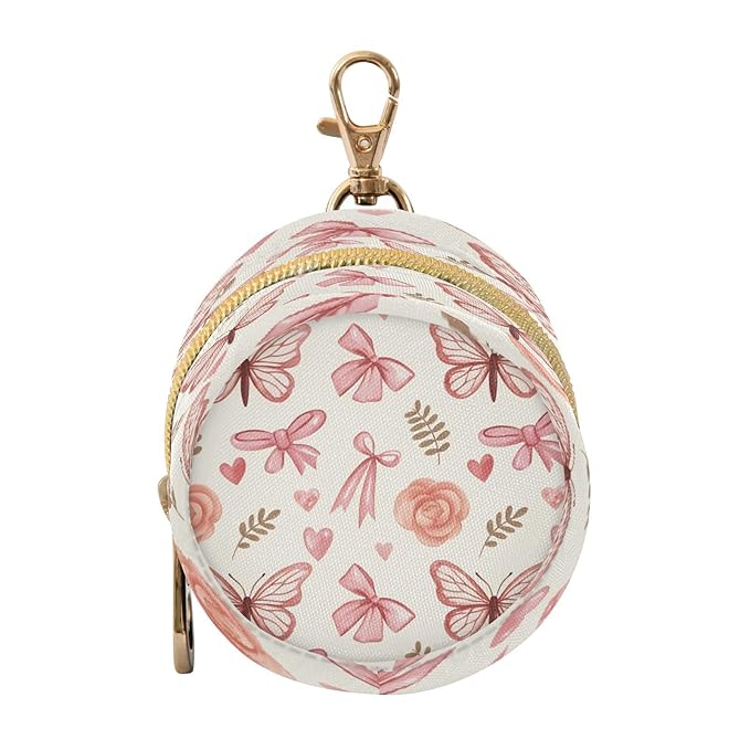 Bows and Butterflies Pacifier Holder Case Portable Newborn Baby Pacifiers Pouch with Clip for Boys & Girls