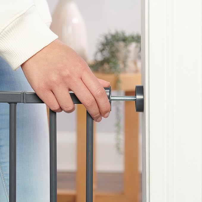 Regalo SAFETY 39" Extra Wide Wood Accent Baby Gate, Pressure Mount for Doorways & Bottom of Stairs, Babies, Toddlers & Pets, Ages 6??4 Months, TESTED & TRUSTED, AMERICAN DESIGNED, FAMILY OWNED