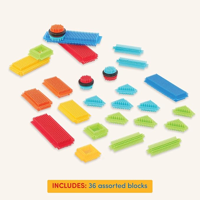 Battat – Bristle Blocks – STEM Interlocking Building Blocks – 36 Pieces Playset – Developmental Toys for Toddlers & Kid – Basic Builder Box – 2+ Years