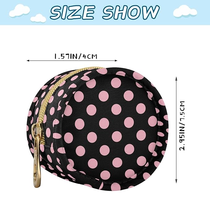 Black Polka Dot Pink Pacifier Holder Case Newborn Pacifier Storage Pouch for Boys Girls Easy Attach to Diaper Bag Portable Baby Essentials Container