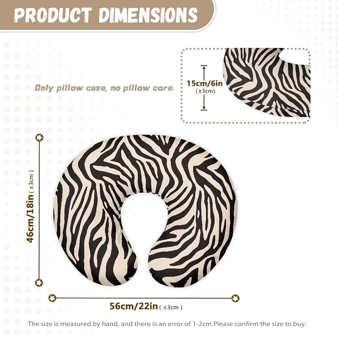 Retro Grey Zebra Stripes Breastfeeding Pillow Slipcover for Baby, Slipcover for Breastfeeding Pillows, Soft and Stretchy Safely Breastfeeding Pillow Cover Baby Essentials