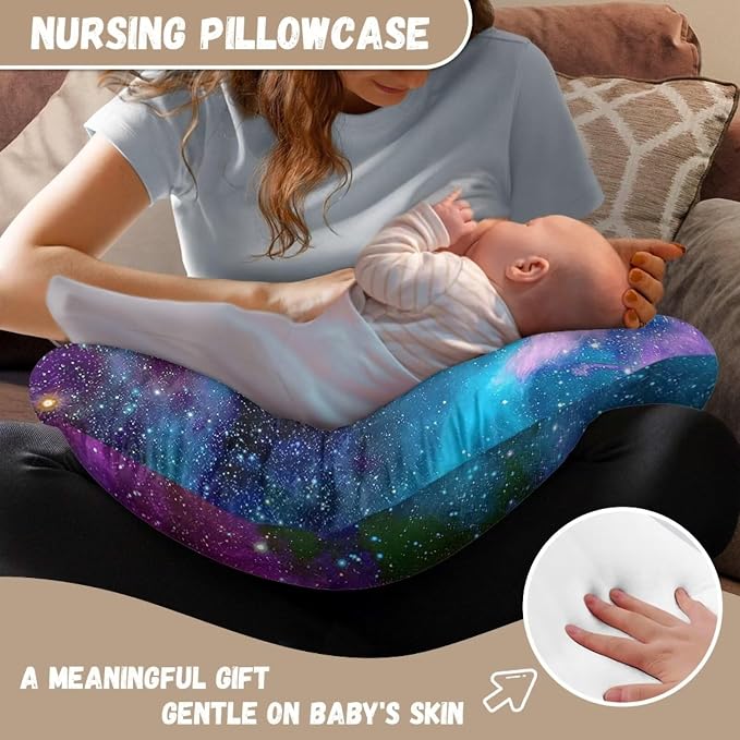 Mushroom Nursing Pillow Cover for Baby Girl Stretchy Breastfeeding Pillow Slipcover with Hidden Zipper Nursing Pillow Covers for Breastfeeding Moms Nursing Protective Case Green