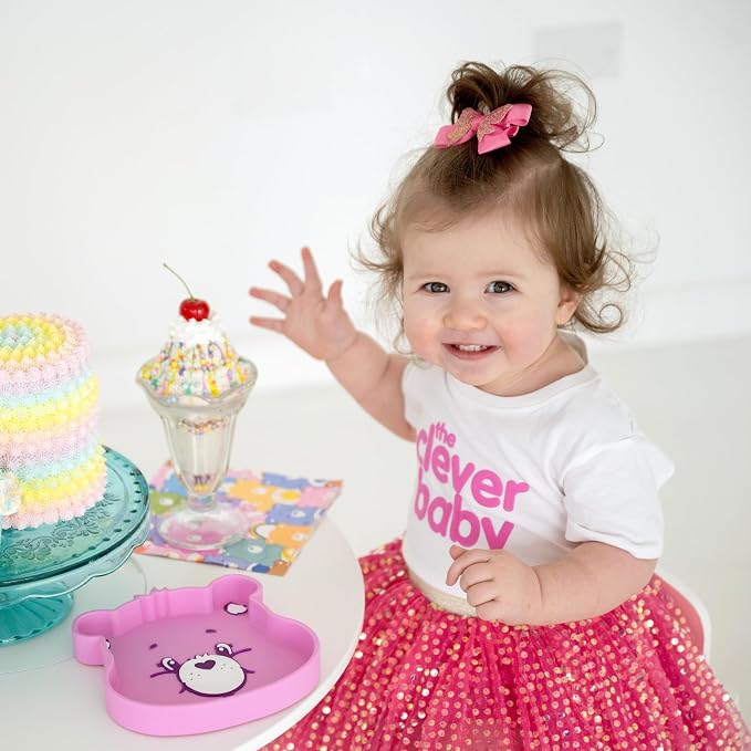 Care Bears Best Friend Bear Silicone Suction Plate BPA-Free Food-Grade Silicone Baby Plate | Strong Suction for Babies & Toddlers | Dishwasher Safe | Baby-Led Weaning