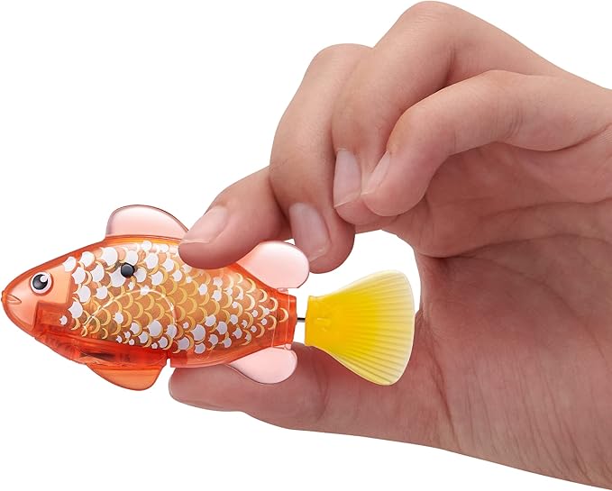 Robo Alive Robo Fish Robotic Swimming Fish (Pink + Golden) by ZURU Water Activated, Changes Color, Comes with Batteries, Amazon Exclusive (2 Pack) Series 3