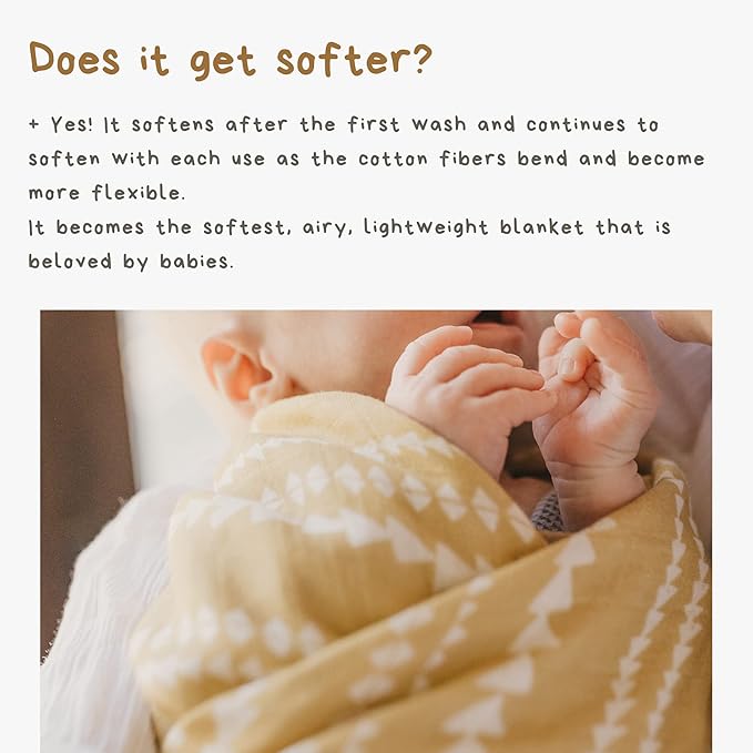 Mini Wander Swaddles for Newborns Muslin Swaddle Blankets - Breathable Soft Gender Neutral Receiving Blanket Baby Essentials | 47 x 47 Cotton - (Terrain (Citrus)