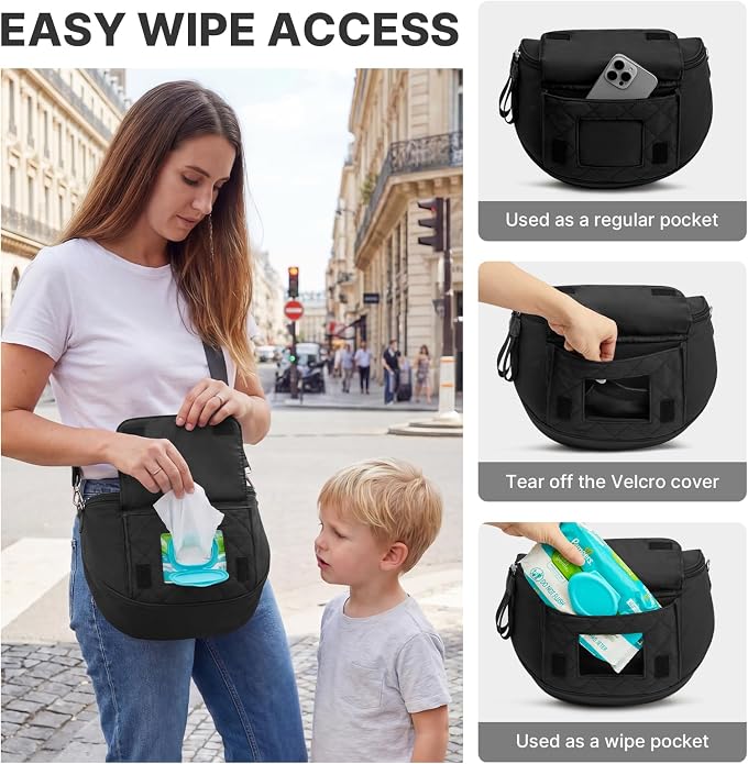 G4Free Small Diaper Bag with Portable Changing Pad Nylon Crossbody Purse Bum Bags with Wipe Pocket Women