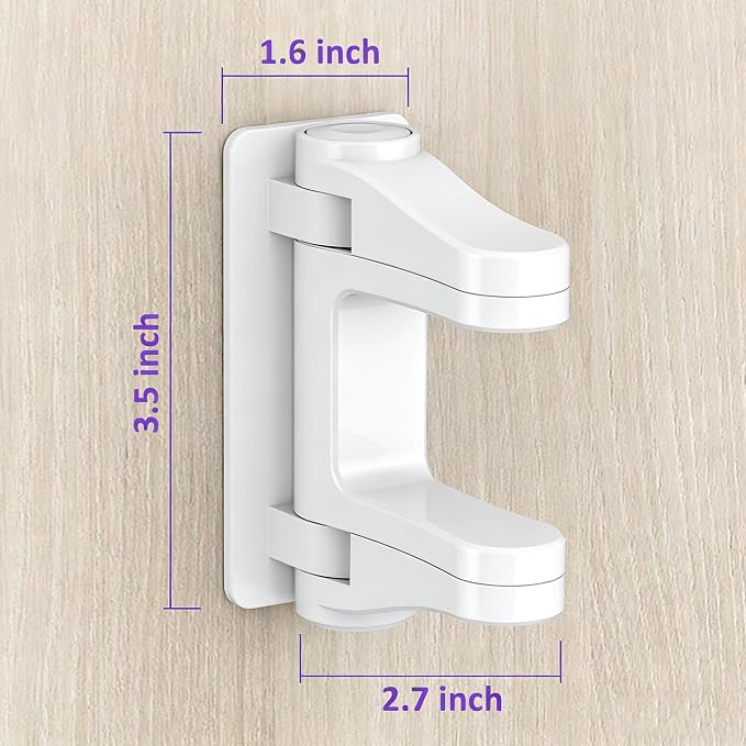 Door Handle Baby Proof, 2 Pack Door Locks for Kids Safety No Drilling, Strong 3M Adhesive Door Lever Lock Child Proof Cabinet Simple Install and No Tools Needed, White