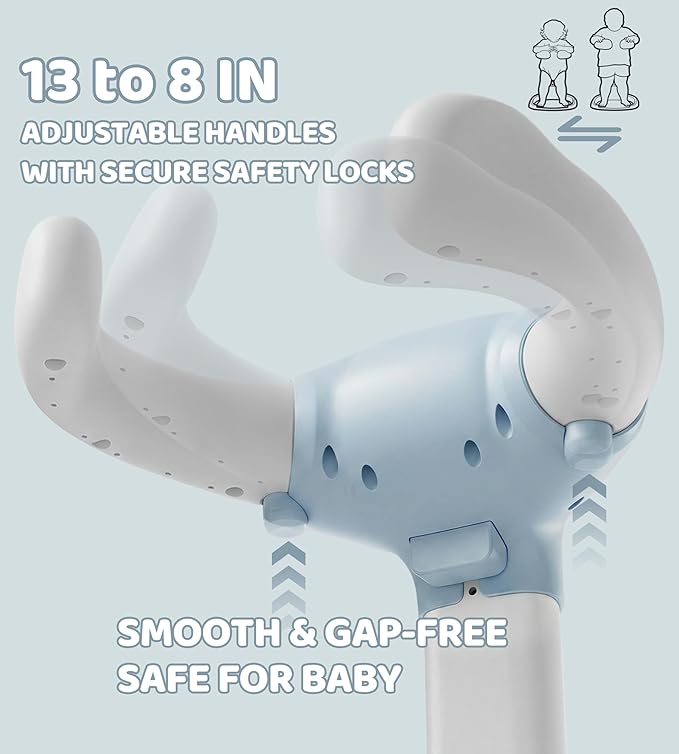 Baby Bath Stand, Foldable Standing Bathtub for Baby, Shower Stand and Bath Support for Infants and Toddlers (6??6 Months), Non-Slip Adjustable Baby Standing Support, Blue