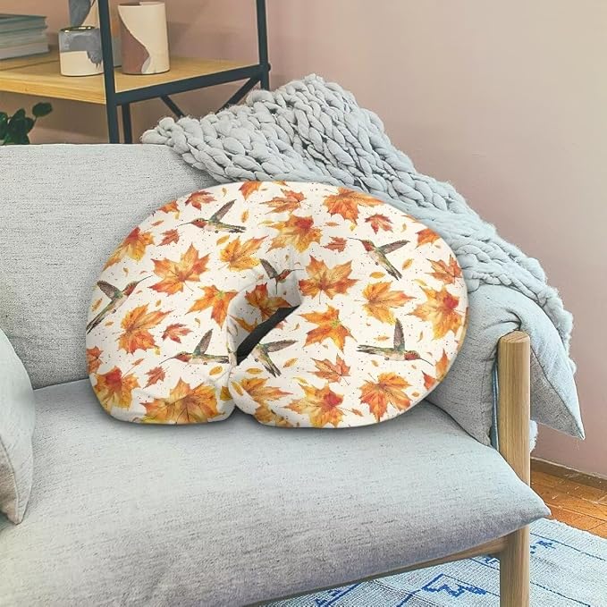 Maple Leaf Hummingbird Nursing Pillow Covers for Boys Soft and Stretchy Pillow Covers Girls Nursing Slipcover Breastfeeding Pillow Covers for Baby Fits Infant Nursing Pillow Case