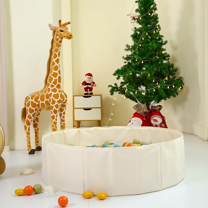 Ball Pit for Toddlers Babies Dogs Cats Iinfant Children, Foldable Ball Pits Play Tent, Crawl Playpen Ball Pool with Storage Bag, Surprise for Boys Girls Festival (Balls Not Included), Beige