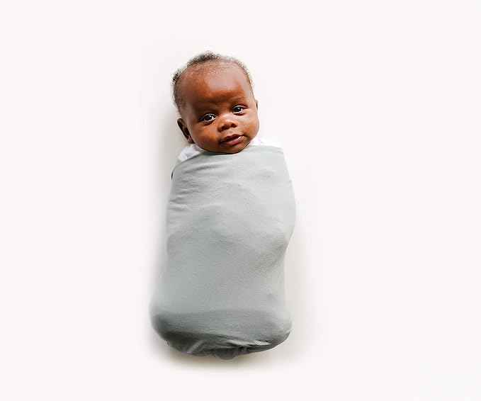 snuggle me Swaddle | Organic Cotton Swaddle Blanket, Soft Stretch, 47 x 47 inches (Slate)