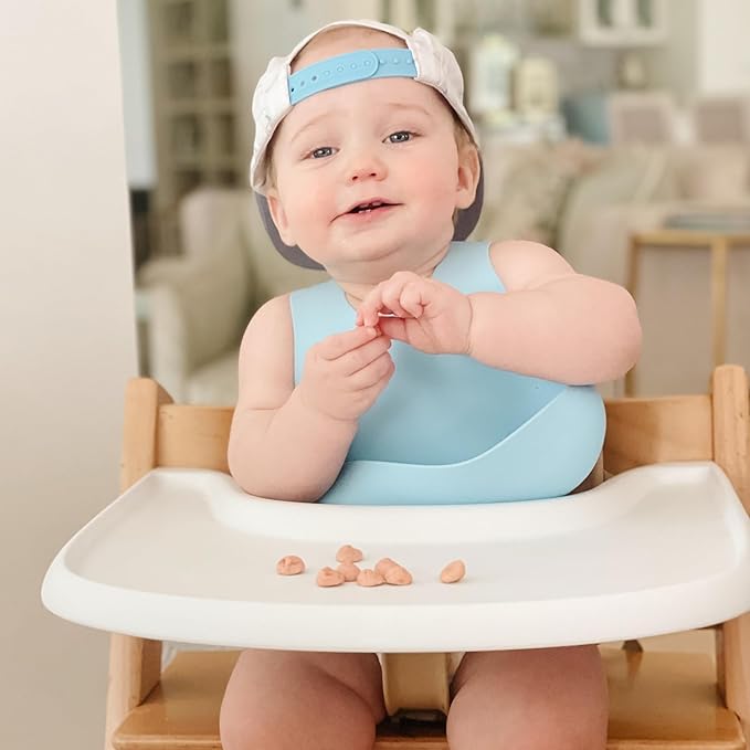 Magnetic Silicone Baby Bib ??Waterproof, Dishwasher Safe, BPA Free Food-Grade, Feeding Bib for Infants and Toddlers