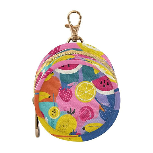 Pacifier Holder with Clip Pacifier Case for Diaper Bag Round Baby Pacifier Pouch Box Bag Portable Colorful Watermelon Banana Strawberry Mango