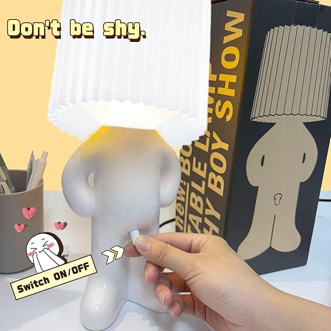 OMG that D*ck Switch Rechargeable Night Light, Upgraded Wireless LED Lamp with 2 Brightness Modes, White Elephant Gifts for Adults Novelty Gag Gift Birthday Gifts for Men Women (White)