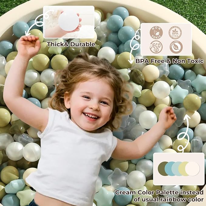 TRENDPLAY Star Ball Pit Balls 50 100 200 500 for Toddlers - Ball Pit Ball Shapes for Boys Girls Fun, Birthday Party, Christmas Decoration