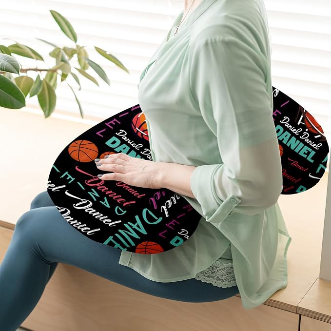 Baby Nursing Pillow Cover - Personalized Name Basketball Theme Breastfeeding U-Shaped for Bottle Feeding, Ultra Soft Comfortable Breastfeeding Pillow Cover for Infant Baby Boys and Girls