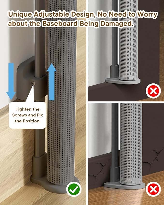 Retractable Baby Gate for Stairs ??34" Height, Expands up to 71" Width, Safety Gate for Infants, Toddlers, Dogs & Pets, Easy Install, Gray Puppy Gate for Indoor & Outdoor Use, Gray