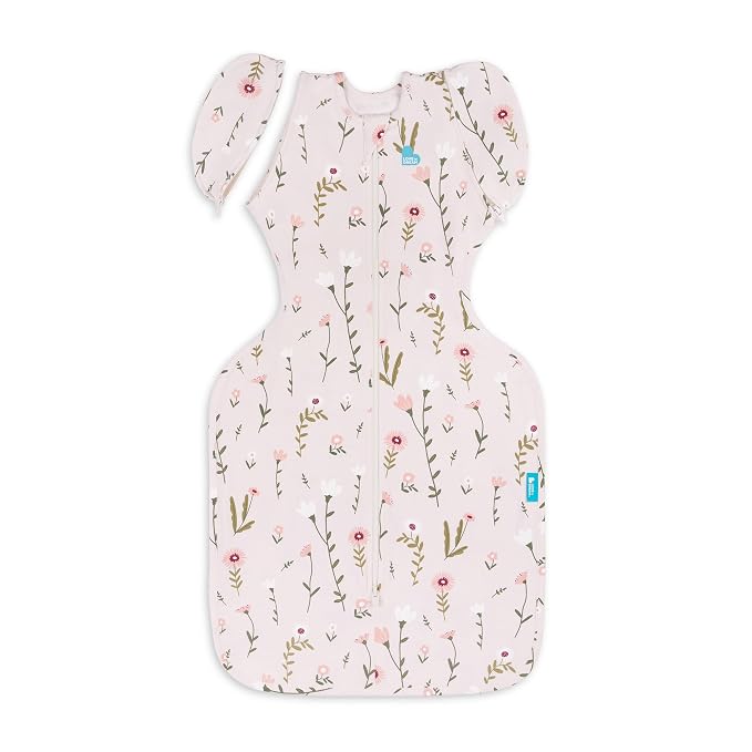 Love to Dream Swaddle Up Transition Swaddle, 1.0 TOG, Patented Zip-Off Wings, Gently Help Baby Transition from Being Swaddled to Arms Free When Showing Signs of Rolling. 19-24 lbs, Mini Posy