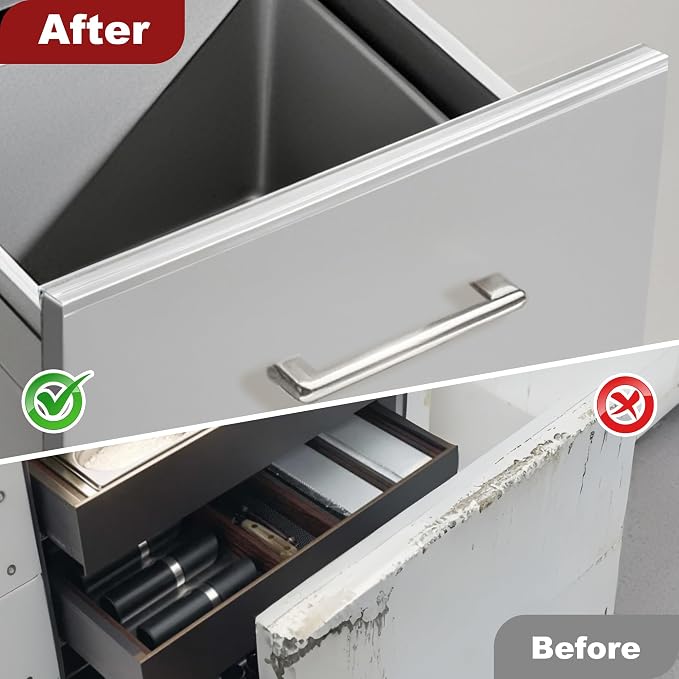 4pcs Cabinet Door Protector, Plastic Edge Protector Trash Drawer Protector Edge Guard, Slip on Protectors for Cabinets– 3/4" Thick, 24" Length, Prevent Wear, Chipping, Discoloration