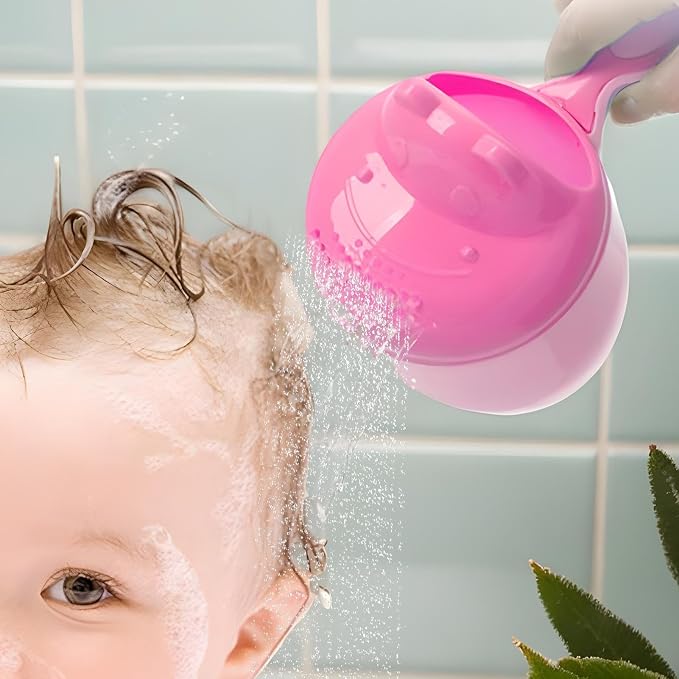 Tiny Tot Bath Rinse Cup - Child Shampoo Pourer, Cartoon Water Bucket for Hair Washing, Gentle Shower Accessory with Safety Grip, Bathroom Tool, Fun Bathing Aid for Daily Bathtub and Kids Bath Time