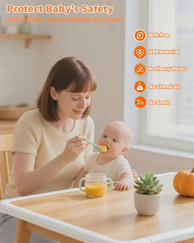 Edge Corner Protector Baby Proofing, 6.56FT 0.6'' Thicken L-Shape Furniture Fireplace Safety Bumper Guard with 6 Corners, Pre-Taped, Soft NBR Rubber Foam, Table Edge Protector for Baby(White-gray)