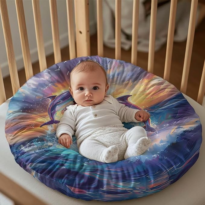 Dolphin Nursing Pillow Cover Breastfeeding Nursing Pillow Slipcovers Super Soft for Breastfeeding Moms Support for Breastfeeding Bottle Feeding and Bonding