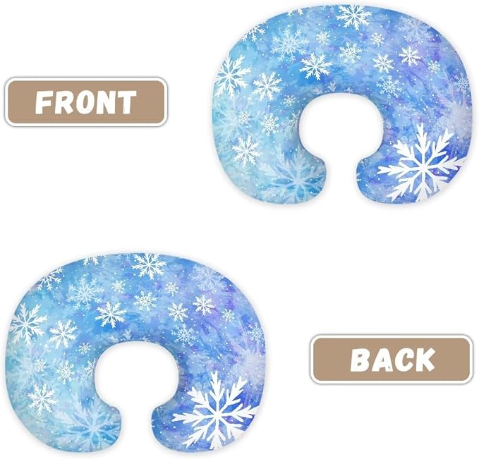 Snowflake Feeding Pillow Cover Washable & Breathable Nursing Pillow Slipcovers Breastfeeding Newborn Feeding Cushion Cover Practical Gift, Best Choice for Mom Cover Only