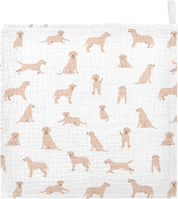 vvfelixl Baby Cotton Washcloths Labrador Retriever Dog Infants Bath Towel for Unisex Face Towels for Newborn, Natural Baby Wipes Delicate Skin, 11.8 X 11.8 inch, one sizex3