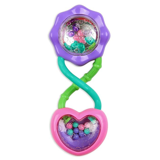 Bright Starts Rattle and Shake Barbell Toy - Pretty in Pink, Ages 3 Months +