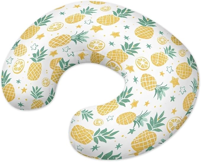 Pineapple and Orange on Breast Feeding Pillows & Pillow Covers Muslin Nursing Pillow Cover Soft Feeding Pillow Slipcover Fits Standard Infant Nursing Pillow Baby Lounger Pillow for Newborn
