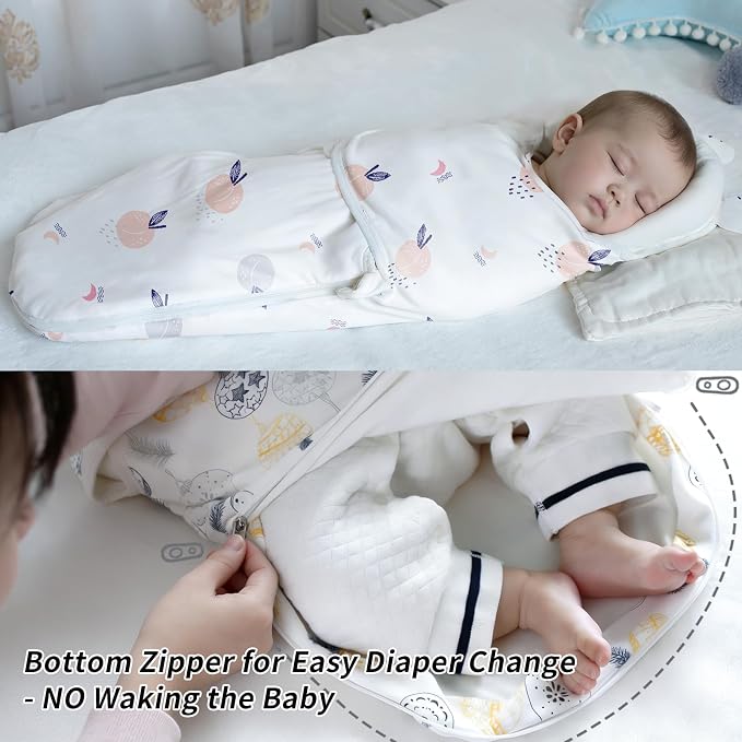 Newborn Baby Swaddle Blanket with Bear Ears, Soft Breathable Wrap for 0-6 Months, Easy Change Receiving Blanket, All-Season Nursery Gift, Moon and Stars Print