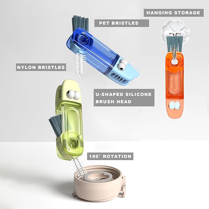 4 in 1 Gap Cleaning Brush Set Portable Cup Lid Cleaner Multifunctional Bottle Cleaning Tools for Kitchen Office Home