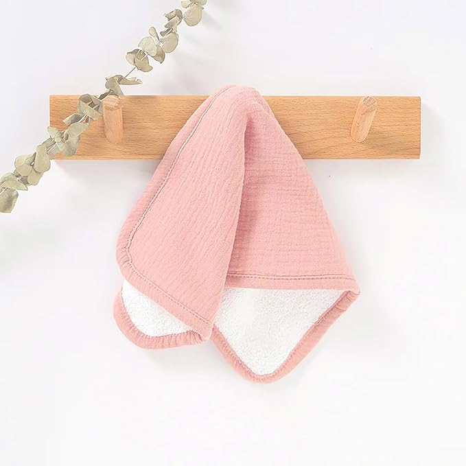 Aiden's Corner 100% Organic Muslin Cotton Mix Use Baby Super Absorbent Infant Burp Cloth | Terry Cotton Towel | Washcloth for Newborns 3 Pack (1 Coral Pink, 1 Yellow, 1 White)