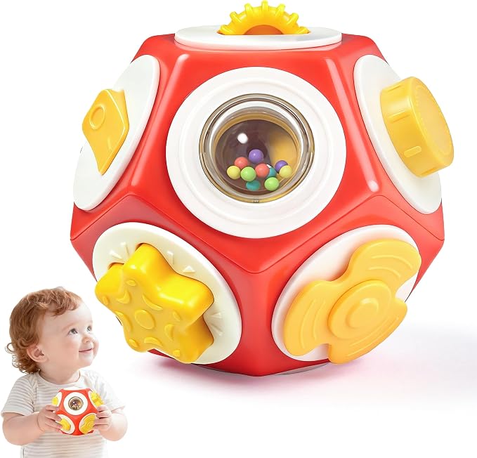 Chilvil Busy Cube Busy Board for 1 Year Old, Montessori Sensory Toys Airplane Car Travel Activities for 12-18 Month Boy Girl Gifts Valentine Day's Gifts for Baby Toddler Easter Basket Stuffer Gift