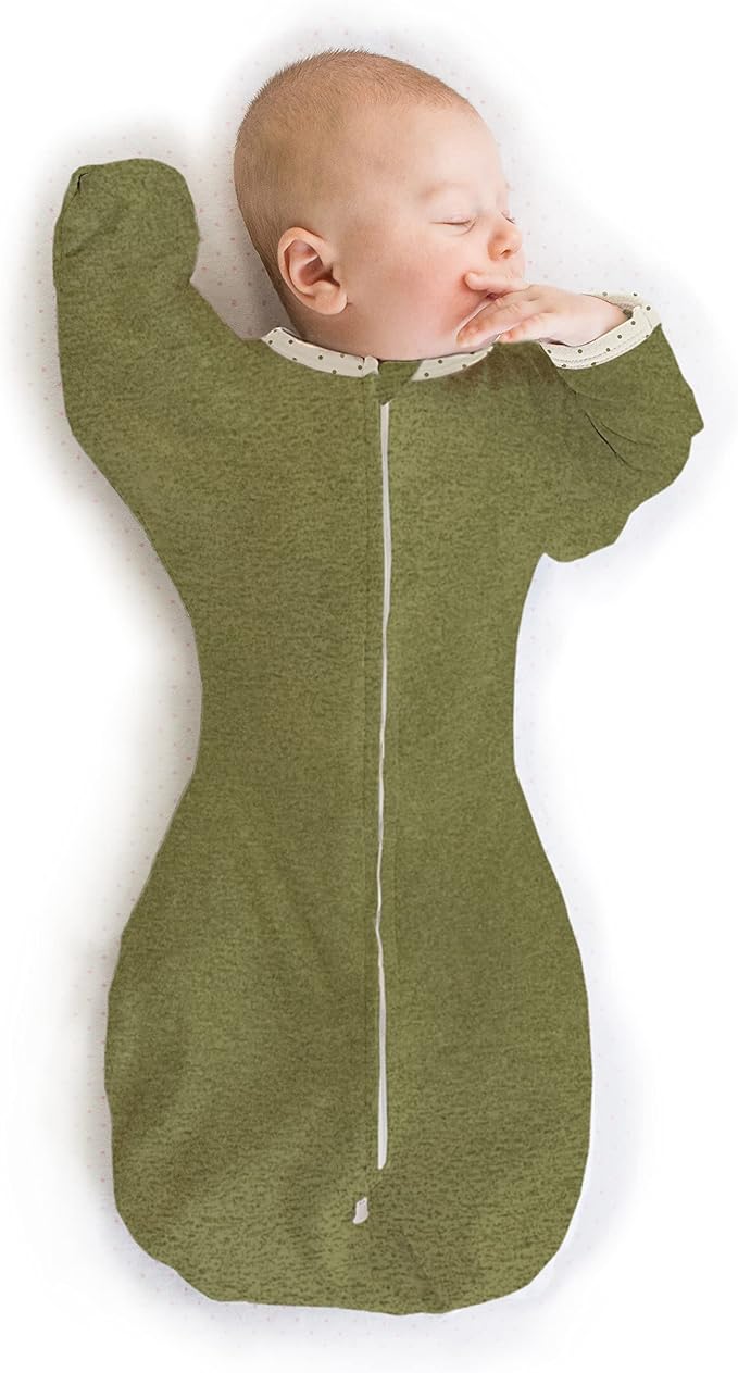 SwaddleDesigns Transitional Swaddle Sack, Arms Up Half-Length Sleeve Mitten Cuff, Most Gradual Transition Swaddle for Newborn
